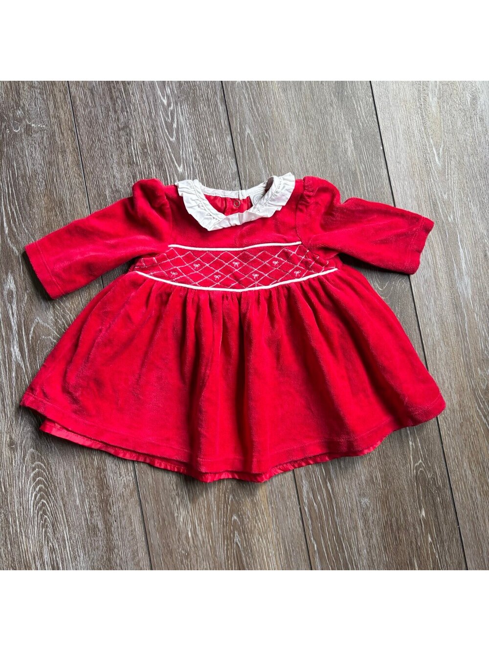 Little Me Vintage Inspired Red Velvet Dress